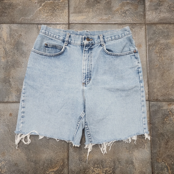 Vintage 90s Lee Women's 13M 32" Waist Cut Off Denim Mom Indie Jorts Shorts - Picture 3 of 10